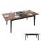 Esszimmertisch HWC-M57, Esstisch, Massiv-Holz Laminat Melamin 160-200x90cm, ausziehbar Sheesham Holz-Optik, dunkle Beine