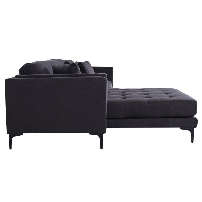 Sofa-Garnitur HWC-M27, Couch Ecksofa L-Form, Liegeflche links/rechts, Massiv-Holz 293cm ~ Stoff/Textil dunkelgrau