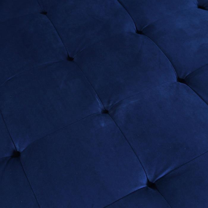 Retourenware | Sofa-Garnitur HWC-M27, Couch Ecksofa, Liegeflche links/rechts, Massiv-Holz 293cm ~ Samt dunkelblau