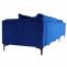 Retourenware | Sofa-Garnitur HWC-M27, Couch Ecksofa, Liegeflche links/rechts, Massiv-Holz 293cm ~ Samt dunkelblau