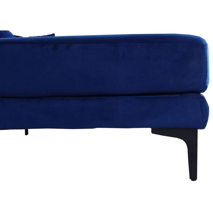 Retourenware | Sofa-Garnitur HWC-M27, Couch Ecksofa, Liegeflche links/rechts, Massiv-Holz 293cm ~ Samt dunkelblau