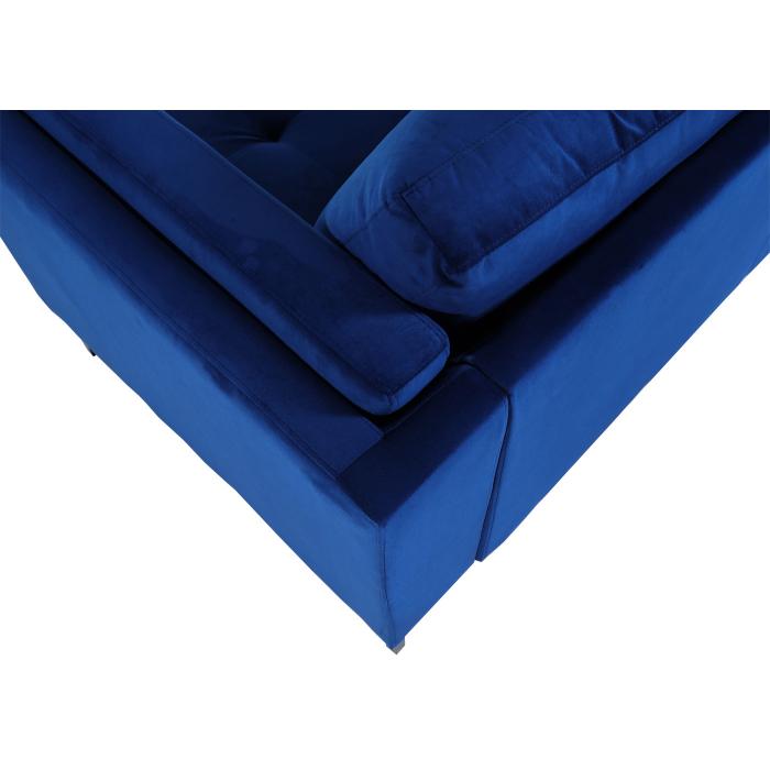 Retourenware | Sofa-Garnitur HWC-M27, Couch Ecksofa, Liegeflche links/rechts, Massiv-Holz 293cm ~ Samt dunkelblau