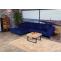 Retourenware | Sofa-Garnitur HWC-M27, Couch Ecksofa, Liegeflche links/rechts, Massiv-Holz 293cm ~ Samt dunkelblau