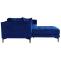 Retourenware | Sofa-Garnitur HWC-M27, Couch Ecksofa, Liegeflche links/rechts, Massiv-Holz 293cm ~ Samt dunkelblau