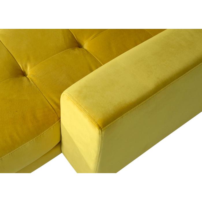 Ecksofa HWC-J54, Couch Sofa 3-Sitzer L-Form Liegeflche links/rechts 295cm ~ Samt gelb