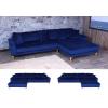 Ecksofa HWC-J54, Couch Sofa 3-Sitzer L-Form Liegeflche links/rechts 295cm ~ Samt blau