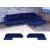 Ecksofa HWC-J54, Couch Sofa 3-Sitzer L-Form Liegefläche links/rechts 295cm ~ Samt blau