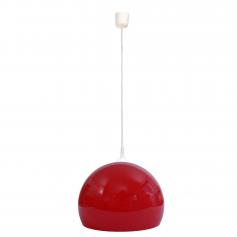 Pendelleuchte HWC-M34, Hängelampe Hängeleuchte Lampe, Ø 40cm Schirm, Kunststoff ~ rot