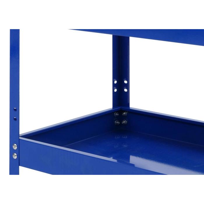 Werkzeugwagen HWC-M25, Rollwagen Werkstattwagen Transportwagen, Rollen Handgriff 3 Ladeflchen, Stahl 73x73x36cm blau