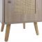 Beistelltisch HWC-M36, Kaffeetisch Nachttisch Loungetisch, Staufcher Schublade, Kubu Rattan Holz Melamin, Eiche-Optik