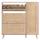 Rattan-Schuhkipper HWC-M37, Schuhregal Schuhschrank, 3 Kippfcher 2 Regalbden 127x120x24cm Holz Melamin ~ Eiche-Optik