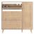 Rattan-Schuhkipper HWC-M37, Schuhregal Schuhschrank, 3 Kippfcher 2 Regalbden 127x120x24cm Holz Melamin ~ Eiche-Optik