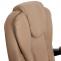 Brostuhl HWC-M80, Schreibtischstuhl Drehstuhl Chefsessel, ausziehbare Fusttze Kunstleder silbernes Fukreuz ~ taupe
