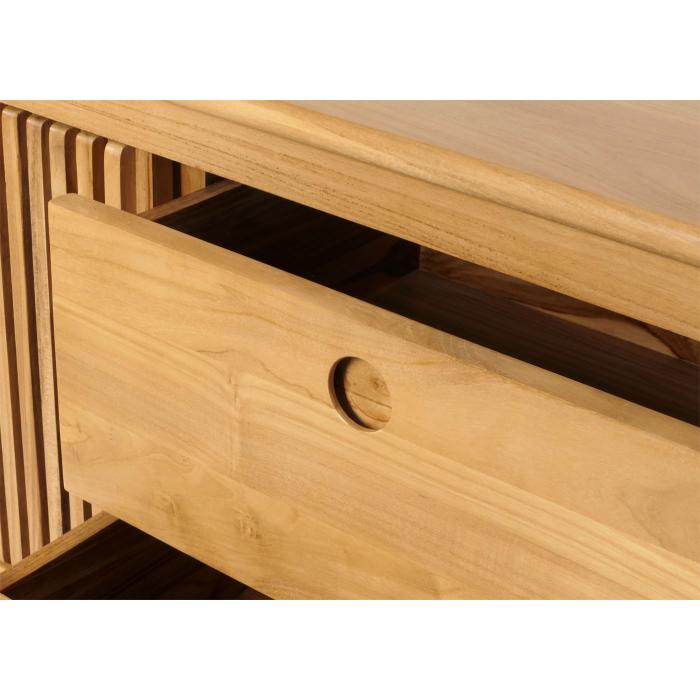 Teak-Kommode HWC-M70, Sideboard, Schiebetre Schubladen, hochwertiges B-Grade-Teak (Kernholz, 20-30 Jahre), 81x106x55cm