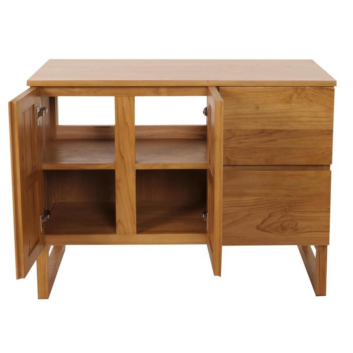 Teak-Waschbeckenunterschrank HWC-M72, Waschtisch Schrank, hochwertiges B-Grade-Teak (Kernholz, 20-30 Jahre), 82x106x56cm