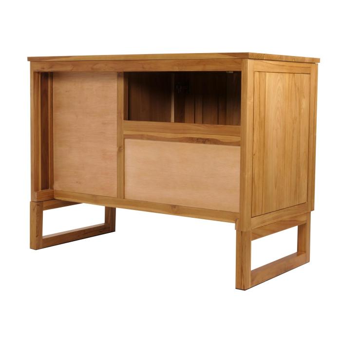 Teak-Waschbeckenunterschrank HWC-M72, Waschtisch Schrank, hochwertiges B-Grade-Teak (Kernholz, 20-30 Jahre), 82x106x56cm