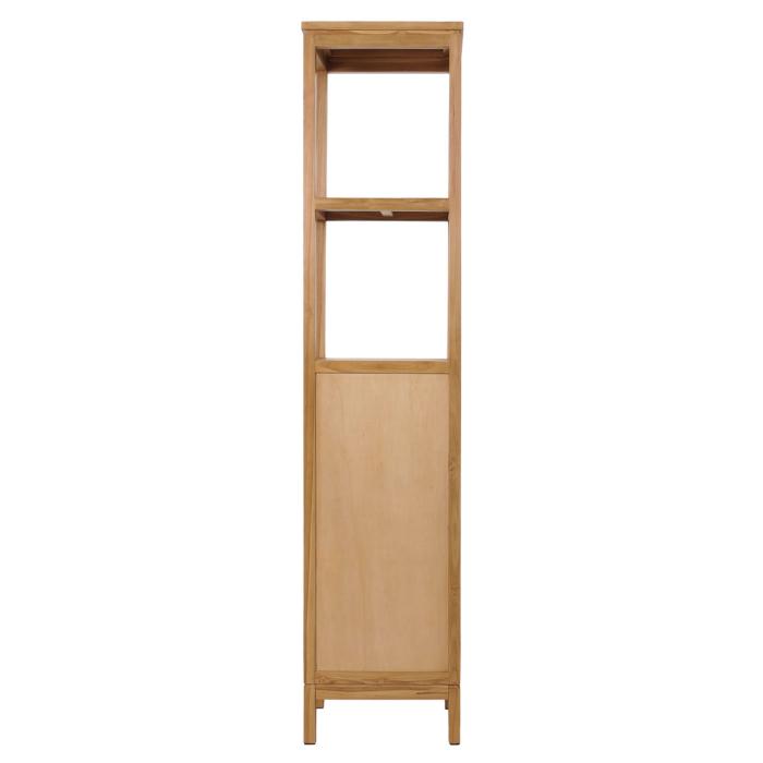 Teak-Hochschrank HWC-M74, Badschrank, 1 Tr 4 Fcher, hochwertiges B-Grade-Teak (Kernholz, 20-30 Jahre) 181x40x35cm