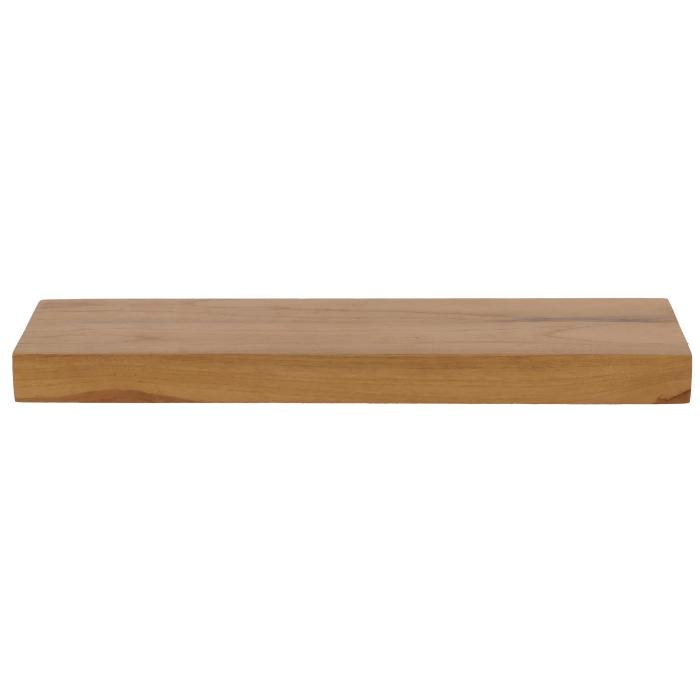 Teak-Wandregal HWC-M74, Badregal Hngeregal Regal, hochwertiges B-Grade-Teak (Kernholz, 20-30 Jahre), 3x41x14cm