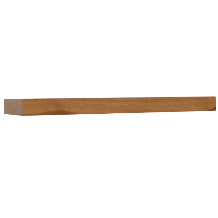 Teak-Wandregal HWC-M74, Badregal Hngeregal Regal, hochwertiges B-Grade-Teak (Kernholz, 20-30 Jahre), 3x41x14cm