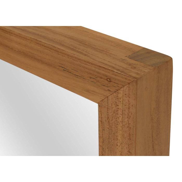 Teak-Wandspiegel HWC-M75, Badspiegel, Holzrahmen, hochwertiges B-Grade-Teak (Kernholz, 20-30 Jahre), 71x40cm