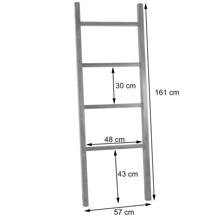 Teak-Handtuchhalter HWC-M76, Handtuchstnder, 4 Stangen, hochwertiges B-Grade-Teak (Kernholz, 20-30 Jahre) 161x57x5cm