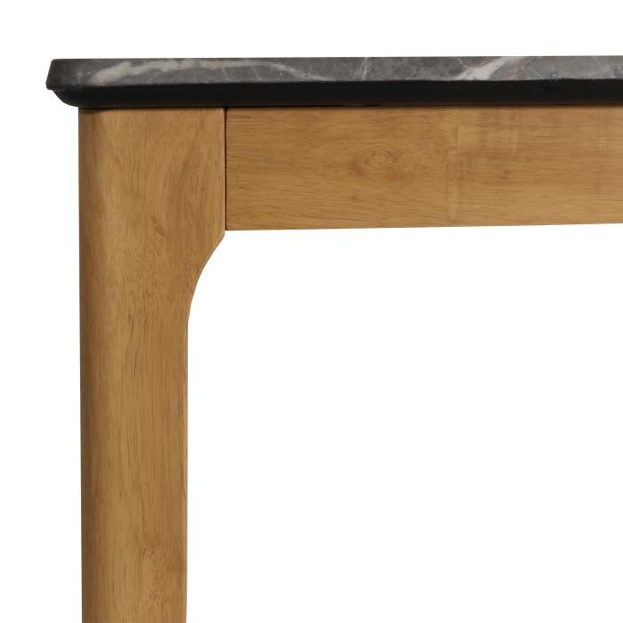 Esszimmertisch HWC-M55, Tisch Esstisch, Massiv-Holz HDF Laminat Melamin 135x80cm, Marmor/Stein-Optik, helle Beine