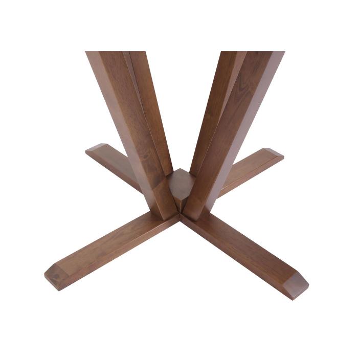 Bistrotisch HWC-M56, Tisch Esstisch, Massiv-Holz HPL Laminat Melamin 92cm, Beton-Optik, braunes Gestell