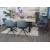 6er-Set Esszimmerstuhl HWC-M53, Küchenstuhl Stuhl mit Armlehne, drehbar Auto-Position, Metall Stoff/Textil ~ dunkelgrau