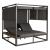 Aluminium Lounge-Gartenliege HWC-M63, XL Sonnenliege Bali-Liege Doppelliege Outdoor-Bett, 10cm-Polster ~ dunkelgrau