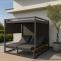 Stimmungsfotos vor ansprechendem Ambiente fr Produkt Aluminium Lounge-Gartenliege HWC-M63, Sonnenliege Bali-Liege Doppelliege Outdoor-Bett Daybed, 10cm-Polster ~ dunkelgrau