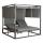 Aluminium Lounge-Gartenliege HWC-M63, XL Sonnenliege Bali-Liege Doppelliege Outdoor-Bett, 10cm-Polster ~ hellgrau