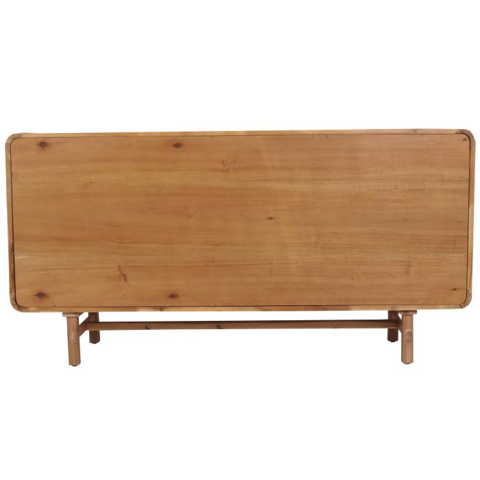 Sideboard HWC-M47, Schrank Kommode Highboard Anrichte, Staufcher, Rattan Akazie Massiv-Holz gebeizt 82x160x45cm 38kg