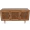 Sideboard HWC-M47, Schrank Kommode Highboard Anrichte, Staufcher, Rattan Akazie Massiv-Holz gebeizt 82x160x45cm 38kg