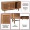 Erstes Foto mit wichtigen Merkmalen fr Produkt Sideboard HWC-M47, Schrank Kommode Highboard Anrichte, Staufcher, Rattan Akazie Massiv-Holz gebeizt 82x160x45cm 38kg
