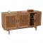 Sideboard HWC-M47, Schrank Kommode Highboard Anrichte, Staufcher, Rattan Akazie Massiv-Holz gebeizt 82x160x45cm 38kg