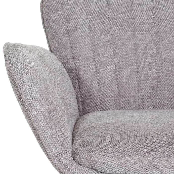 Barhocker HWC-M67, Drehstuhl Barstuhl, mit Armlehne Fuablage drehbar Stoff/Textil Eisen FSC ~ hellgrau Fu schwarz