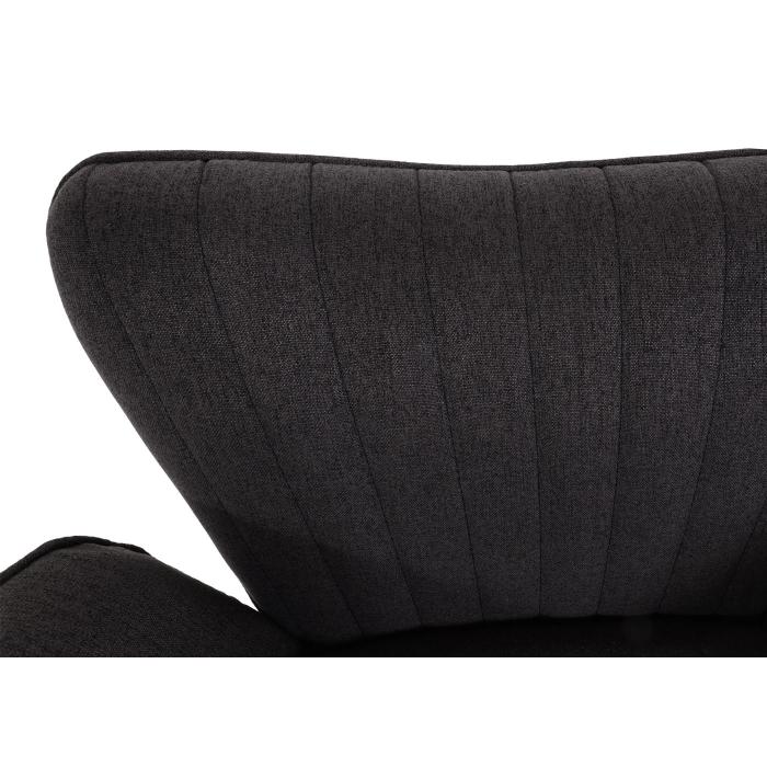 Barhocker HWC-M67, Drehstuhl Barstuhl, mit Armlehne Fuablage drehbar Stoff/Textil Eisen FSC ~ dunkelgrau Fu schwarz