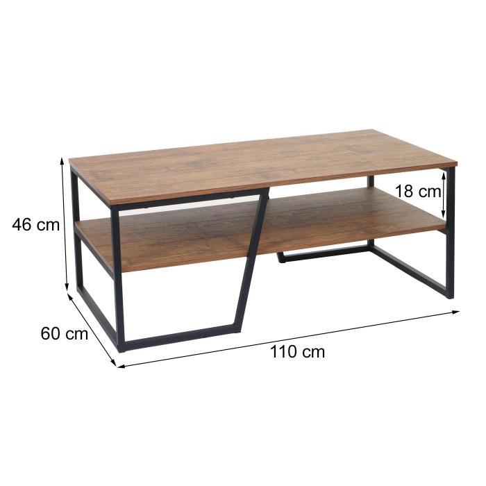 Couchtisch HWC-L53, Wohnzimmertisch Beistelltisch Sofatisch, Metall  43x110x64cm ~ Marmor-Optik grau von Heute-Wohnen