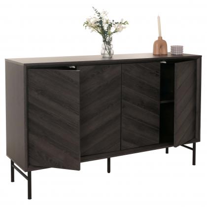 Sideboard HWC-M50, Schrank Kommode Highboard Anrichte, 94x151x40cm ~ dunkelgrau