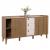 Sideboard HWC-M48, Kommode, Schiebetr Staufach, MDF 81x150x40cm ~ natur, Schubladen wei