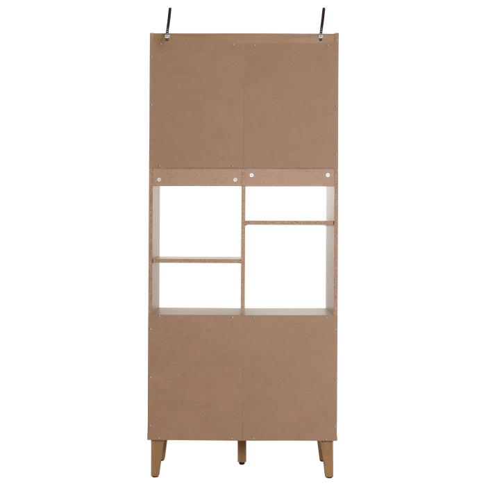 Bcherregal HWC-M48, Bcherschrank Hochschrank, Schiebetr 8 Staufcher MDF 178x75x35cm ~ natur