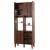 Bcherregal HWC-M48, Bcherschrank Hochschrank, Schiebetr 8 Staufcher MDF 178x75x35cm ~ Walnuss-Optik