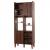 Bcherregal HWC-M48, Bcherschrank Hochschrank, Schiebetr 8 Staufcher Mango-Massivholz MDF 178x75x35cm ~ Walnuss-Optik