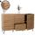 Sideboard HWC-M49, Schrank Kommode Highboard, 3D-Design Staufcher, Massiv-Holz Mango Metall 85x142x44cm ~ natur