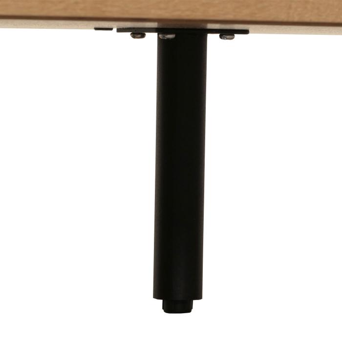 Couchtisch HWC-M49, Wohnzimmertisch Tisch, 3D-Design 2 Schubladen MDF Metall 46x110x55cm ~ natur
