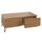 Couchtisch HWC-M49, Wohnzimmertisch Tisch, 3D-Design 2 Schubladen MDF Metall 46x110x55cm ~ natur