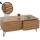 Couchtisch HWC-M49, Wohnzimmertisch Tisch, 3D-Design 2 Schubladen MDF Metall 46x110x55cm ~ natur