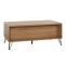 Couchtisch HWC-M49, Wohnzimmertisch Tisch, 3D-Design 2 Schubladen MDF Metall 46x110x55cm ~ natur