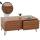 Couchtisch HWC-M49, Wohnzimmertisch Tisch, 3D-Design 2 Schubladen MDF Metall 46x110x55cm ~ Walnuss-Optik