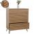 Kommode HWC-M49, Sideboard Schrank Highboard, 3D-Design 3 Schubladen Massiv-Holz Mango Metall 94x80x45cm ~ natur